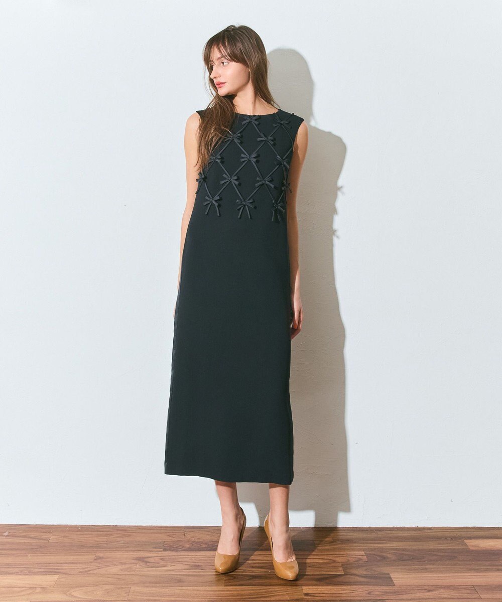 GRACE CONTINENTAL リボンモチーフドレス 