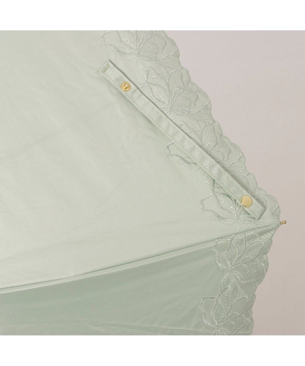 UNBILLION カシュネ cachenez / PUフラワーラメ刺繍トップレス2段折りたたみ傘 