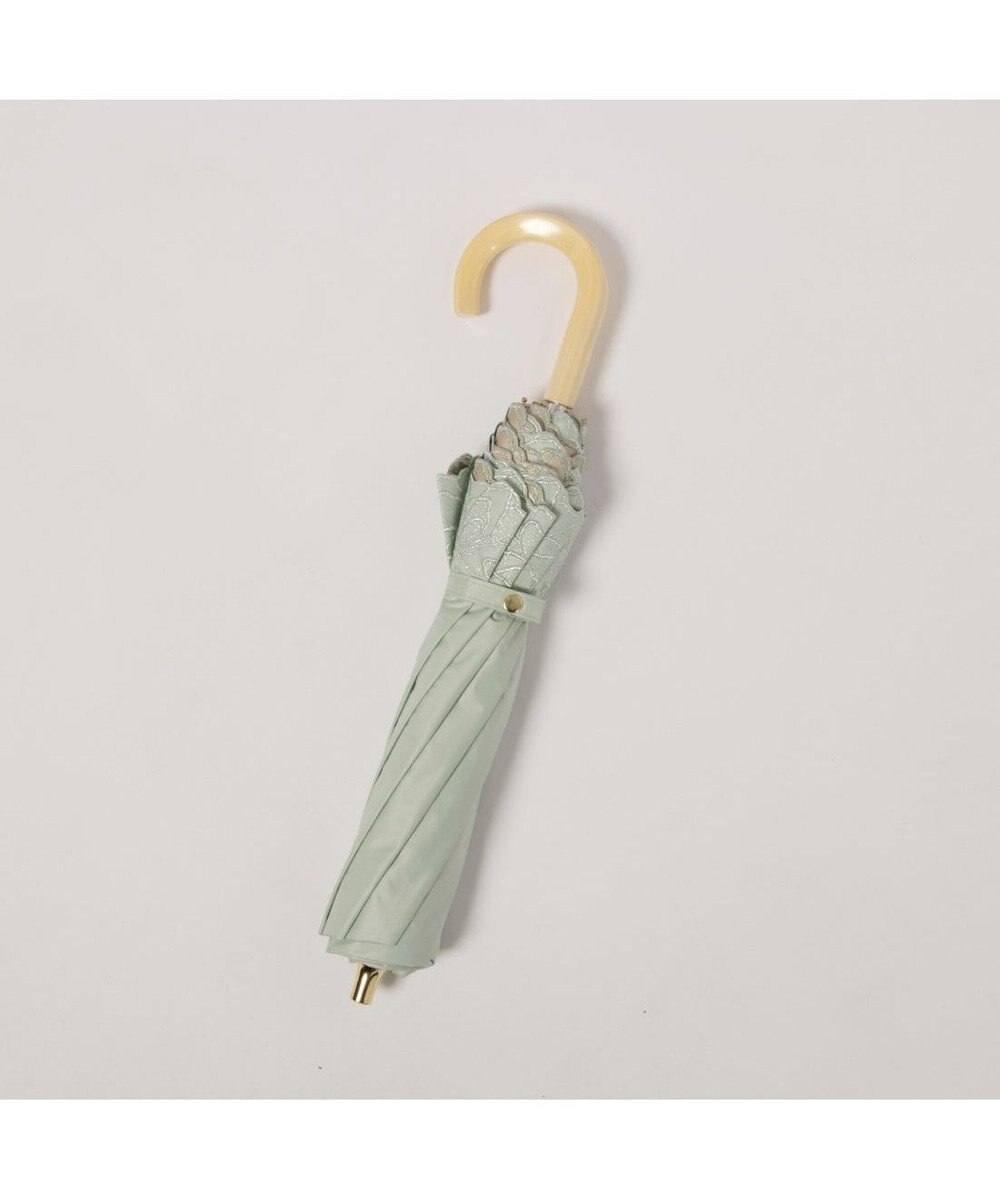 UNBILLION カシュネ cachenez / PUフラワーラメ刺繍トップレス2段折りたたみ傘 