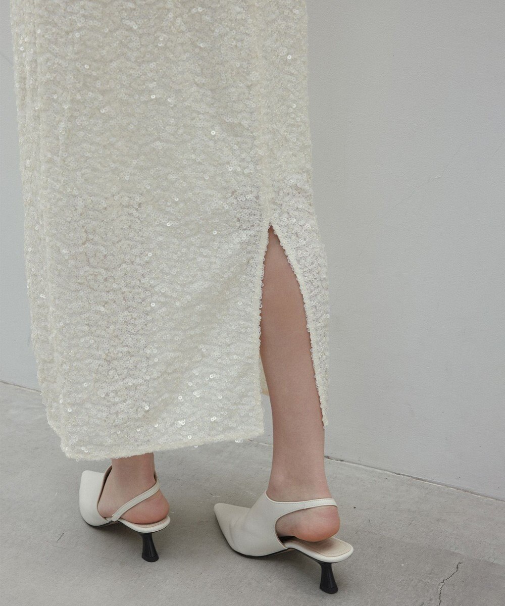 BEIGE， 【洗える】ALYSSUME / スパンコールストレッチニットスカート 