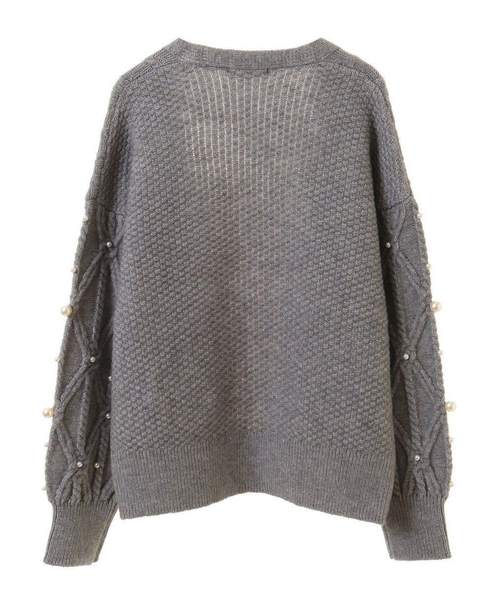 Green Parks パール付ケーブルニットカーディガン 