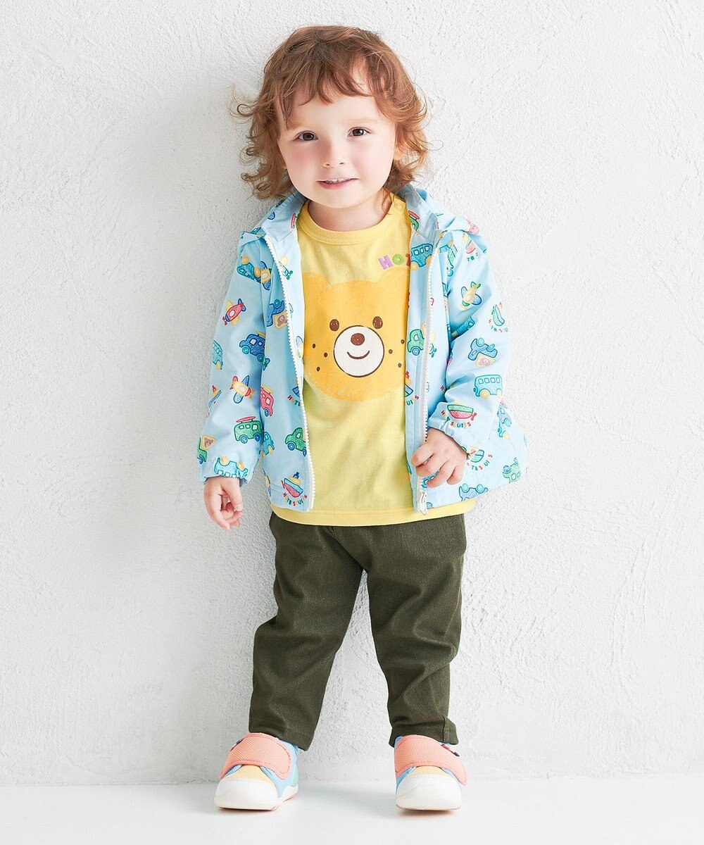 MIKI HOUSE HOT BISCUITS 【80-120cm】ビーンズ×乗り物 総柄ウインドブレーカー 