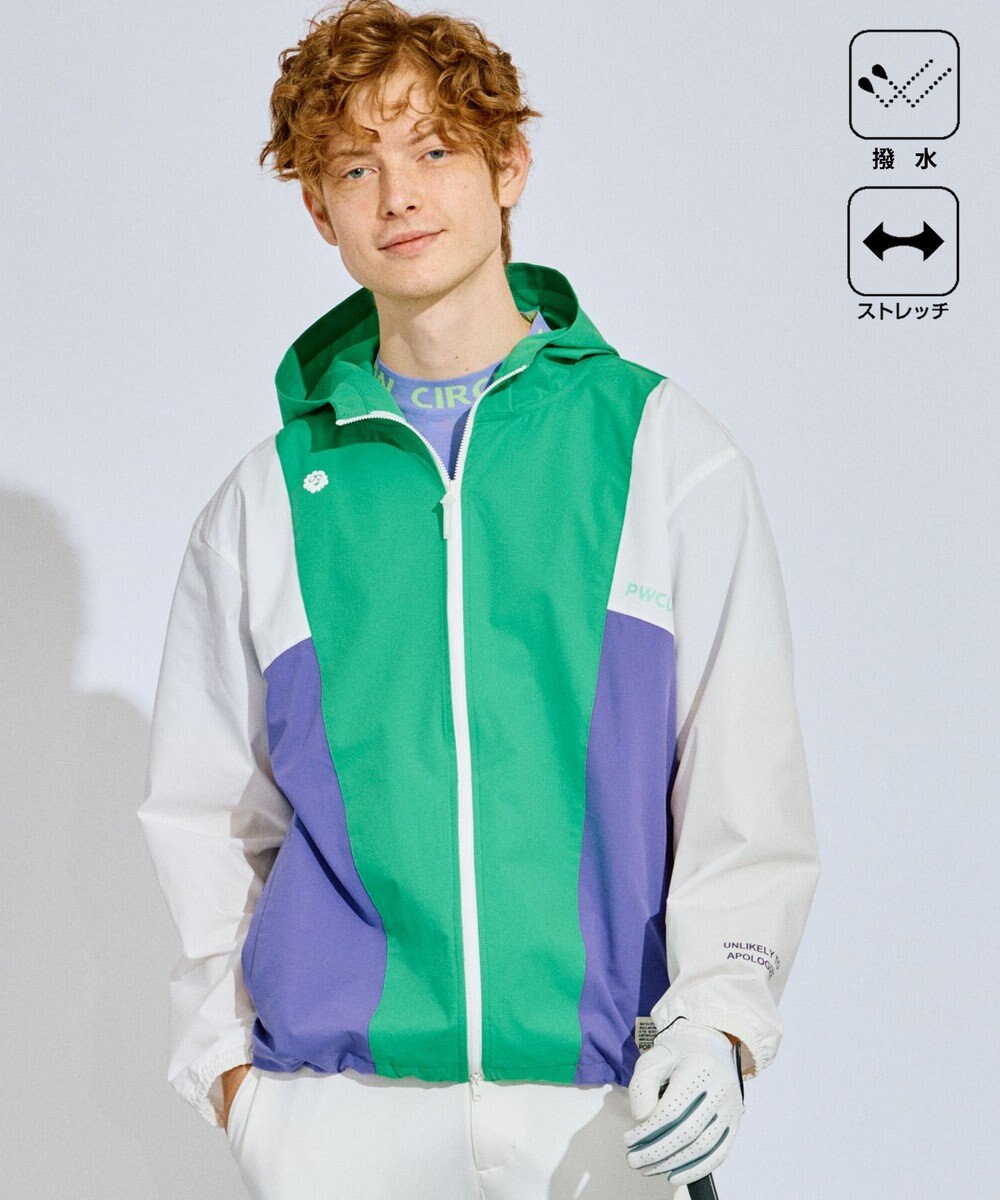 PW CIRCULUS 【撥水加工/ストレッチ】【MEN】カラーブロッキング ブルゾン  ゴルフ 