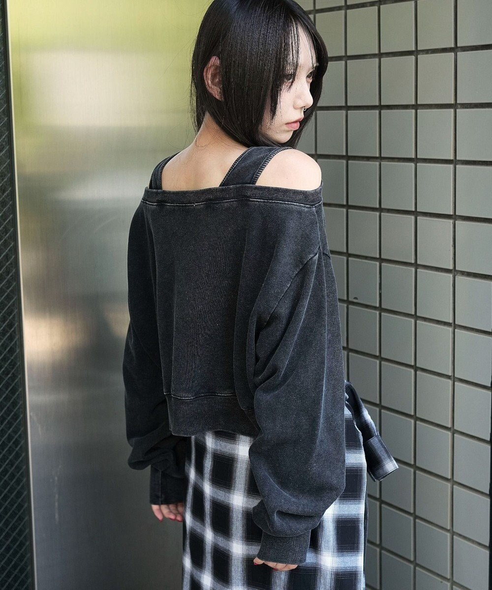 WEGO ドッキングオフショルショートスウェット 