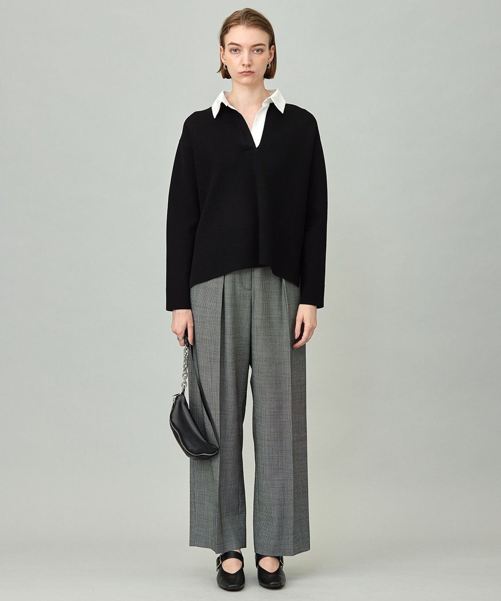 ICB 【洗える】 シンセティックダブルフェイス ラガーニットプルオーバー 