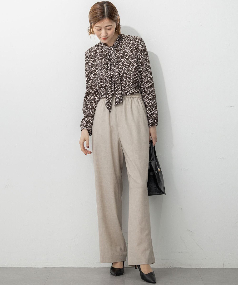 23区 S 【洗える】トリアセスラブストレッチ ワイド パンツ 