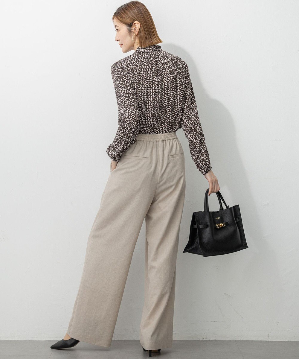 23区 S 【洗える】トリアセスラブストレッチ ワイド パンツ 