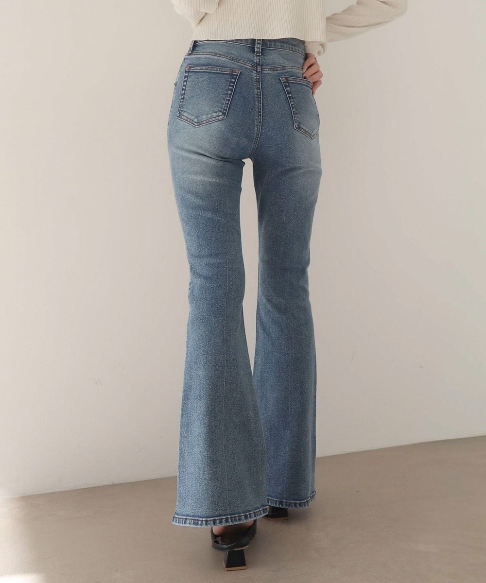 WEGO 【美脚パンツ】ストレッチフレアデニムパンツ 
