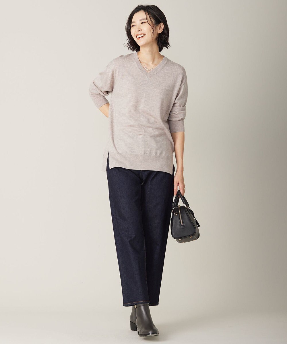 J.PRESS LADIES S 【洗える】BASIC STRETCH DENIM ボーイフィット パンツ 