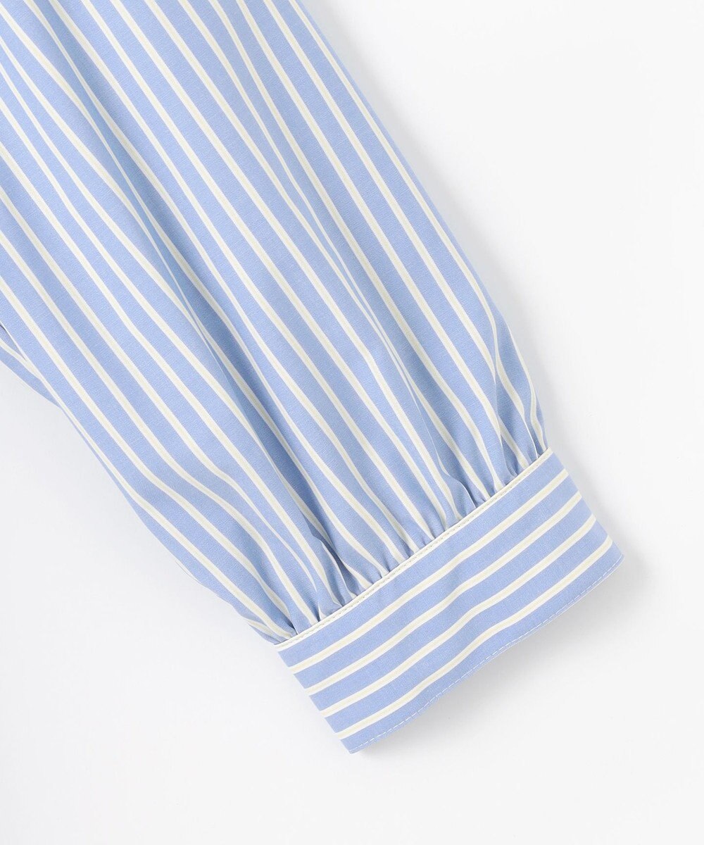 J.PRESS LADIES S 【洗える・接触冷感・UVケア】エステネージュストライプ シャーリング  ブラウス 