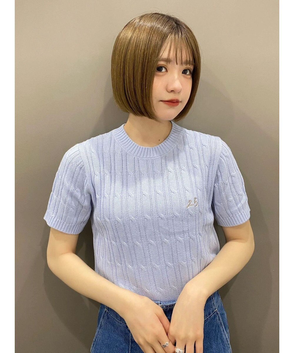 Green Parks ケーブル半袖ニット 