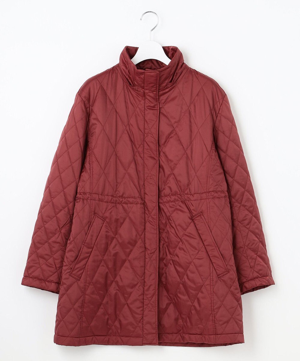 自由区 L 【洗える】ブライトキルト フード付きコート 