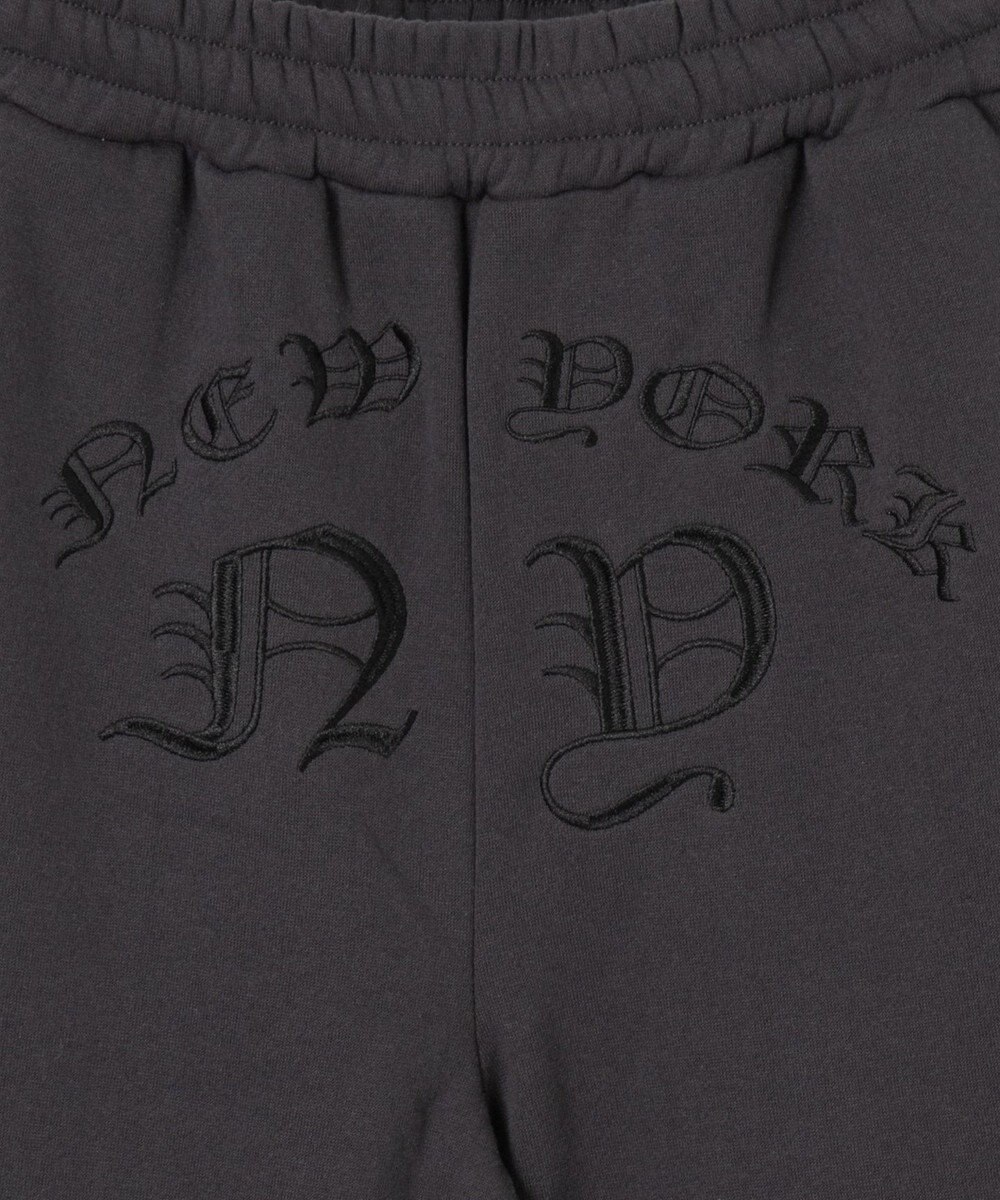 WEGO 【ウエストゴム】グラフィック刺繍裏起毛ワイドSWTパンツ 