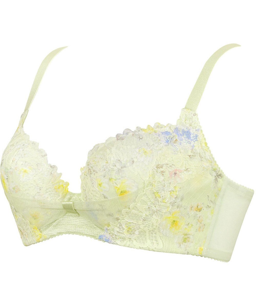 WACOAL 【リボンブラ 脇すっきり】 ブラジャー 脇高設計 着やせシルエット 谷間をメイクしてキープ Gカップまで対応 大きいサイズ レディース BRB433 /ワコール 