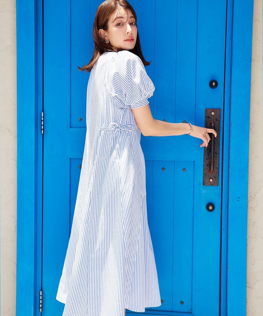 Tiaclasse 【洗える】バルーンスリーブサイドギャザーワンピース 