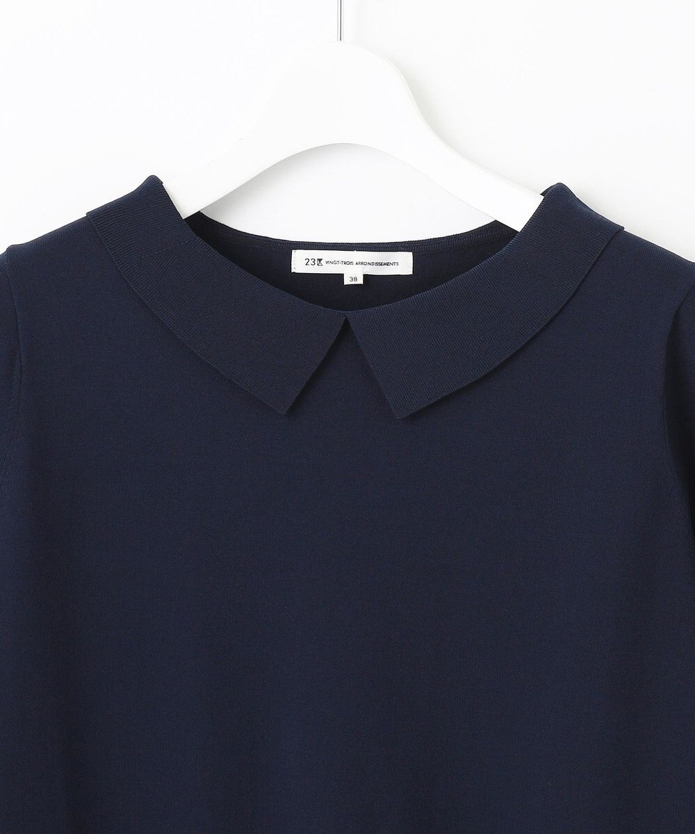 23区 【WEB限定】レーヨンポリエステルストレッチ 襟デザイン ニット 
