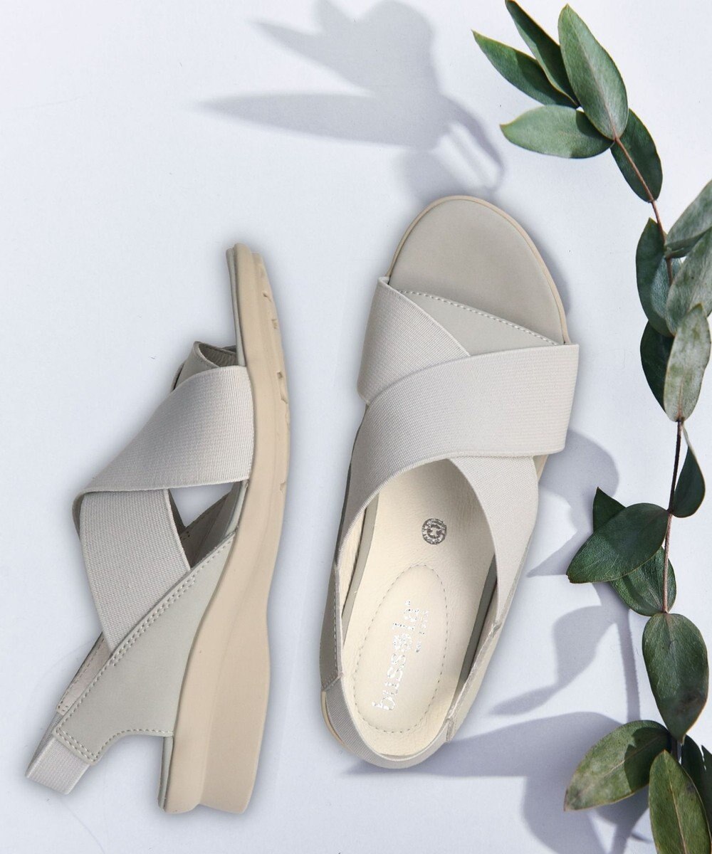 INTER-CHAUSSURES 【BUSSOLA】ワイドエラスティッククロスベルトサンダル 