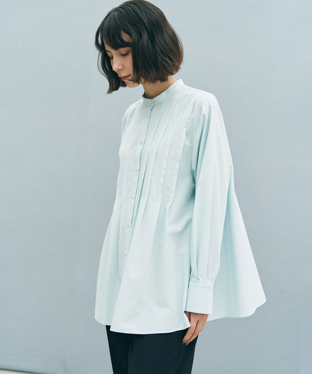 UNFILO 【セレモニー】バンドカラー タックブラウス 