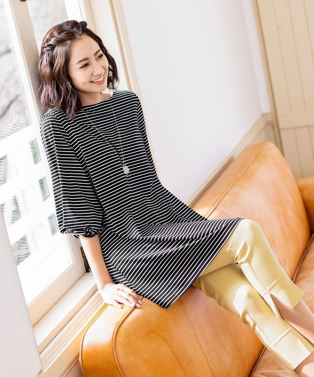 Tiaclasse 【洗える】美脚効果の高いスリットテーパードパンツ 