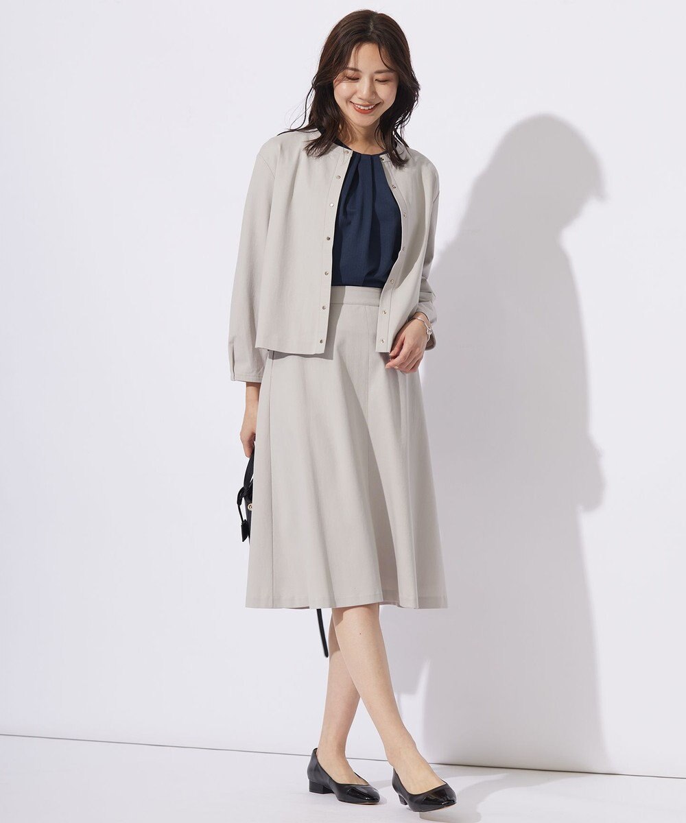 J.PRESS LADIES L 【洗える・セットアップ対応】Tricot フレア スカート 