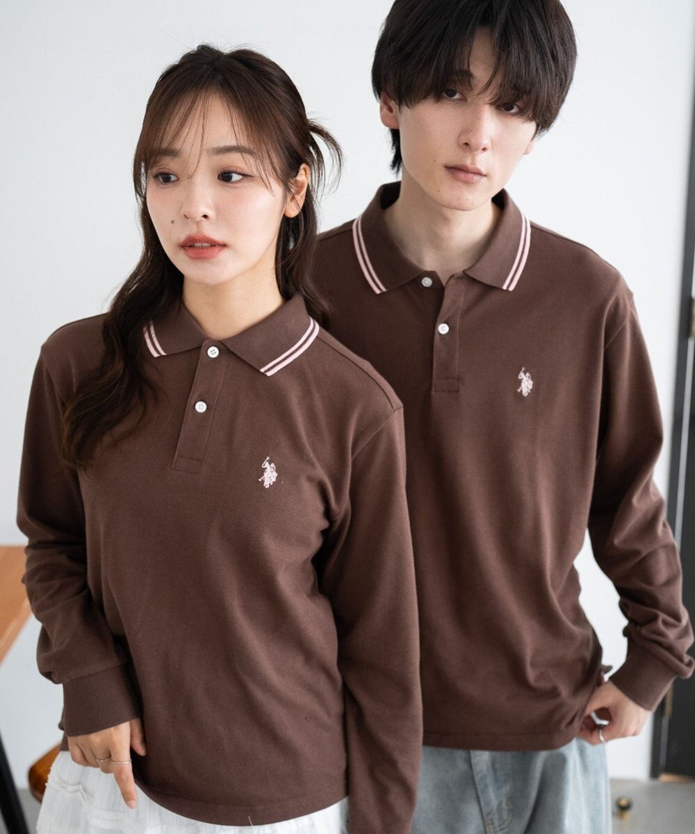 WEGO 【25年秋冬新作/ユニセックスITEM/SMLサイズ展開】別注USPOLOラインポロシャツ（長袖） 