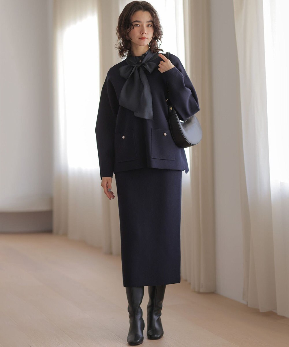 組曲 L 【WEB限定】シャイニーオーガンボウタイ付き ブラウス 