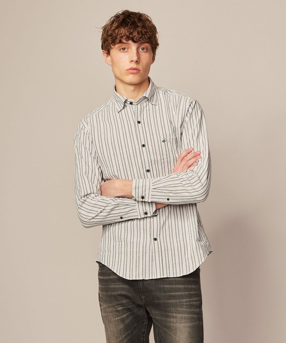 JOSEPH ABBOUD 【オーガニックコットン】オーガニックコードストライプ シャツ 