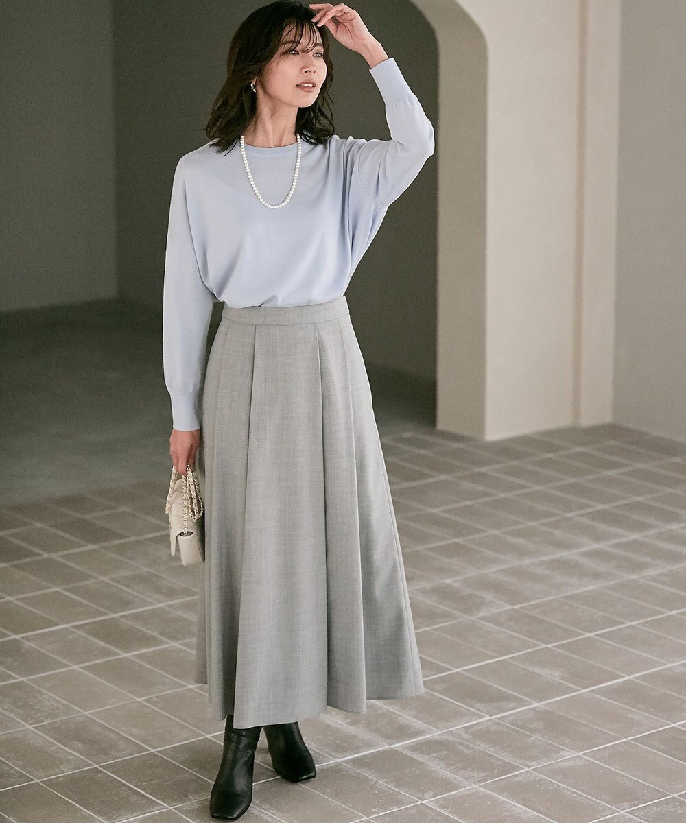 23区 【洗える】ウールブレンドストレッチ フレアスカート 