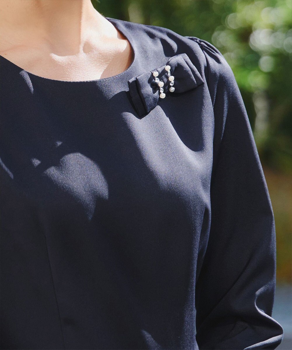 Tiaclasse 【3WAY】リボンブローチ＆ベルト付きフレアワンピース 