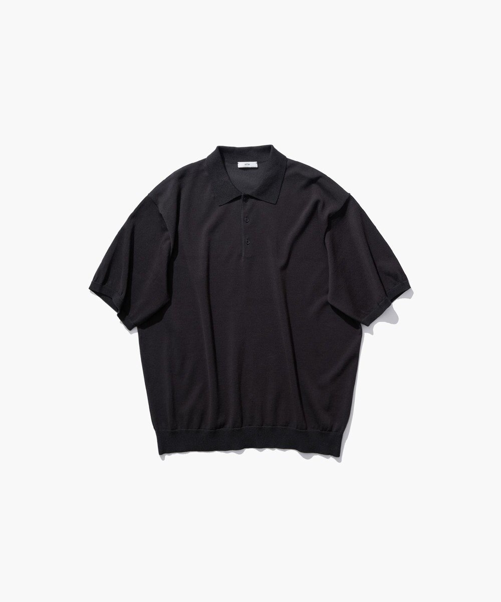 ATON COTTON WASHI KNIT | ハーフスリーブポロセーター - UNISEX 