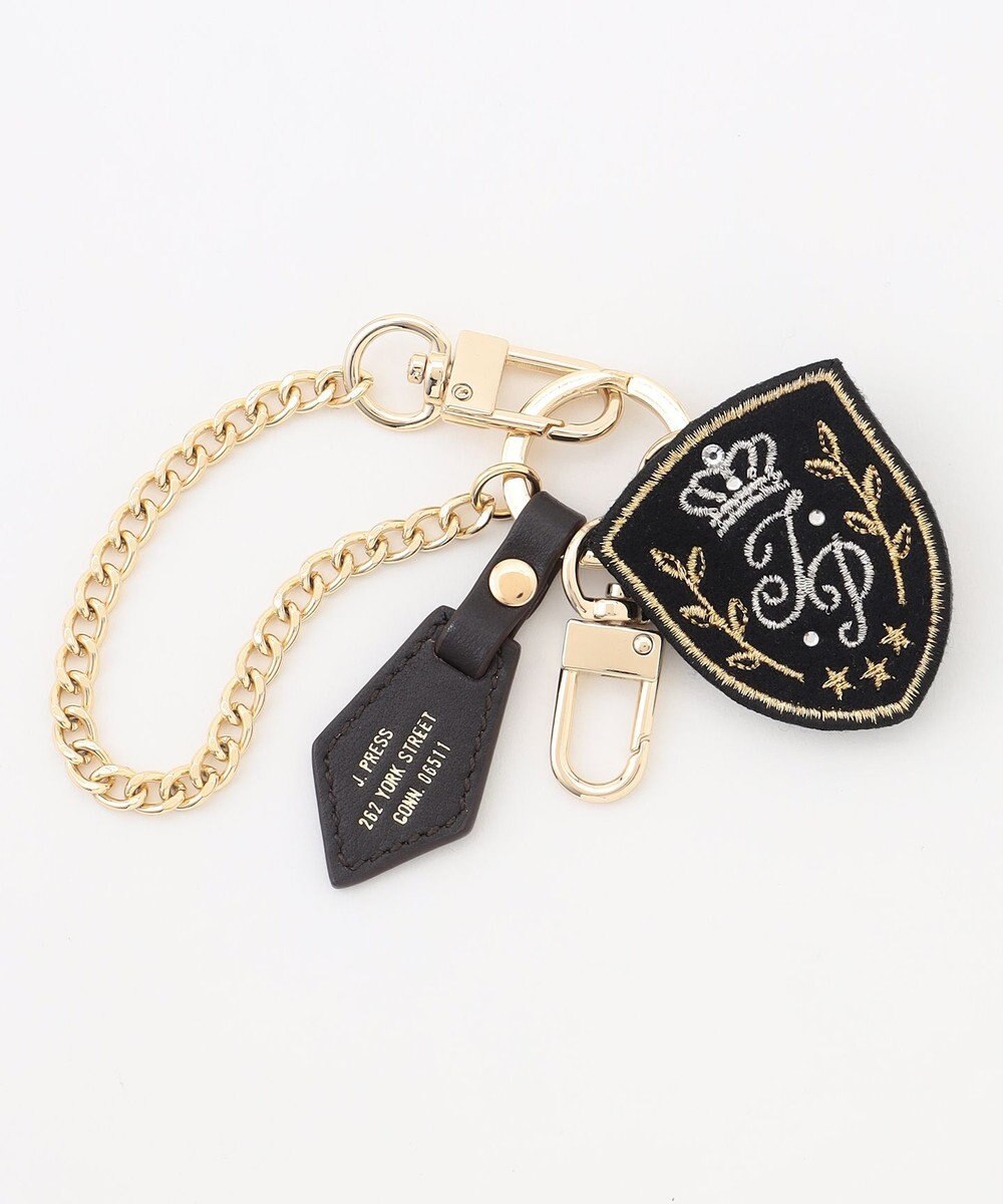 J.PRESS LADIES 【本革・2way】ワッペン バッグ チャーム 