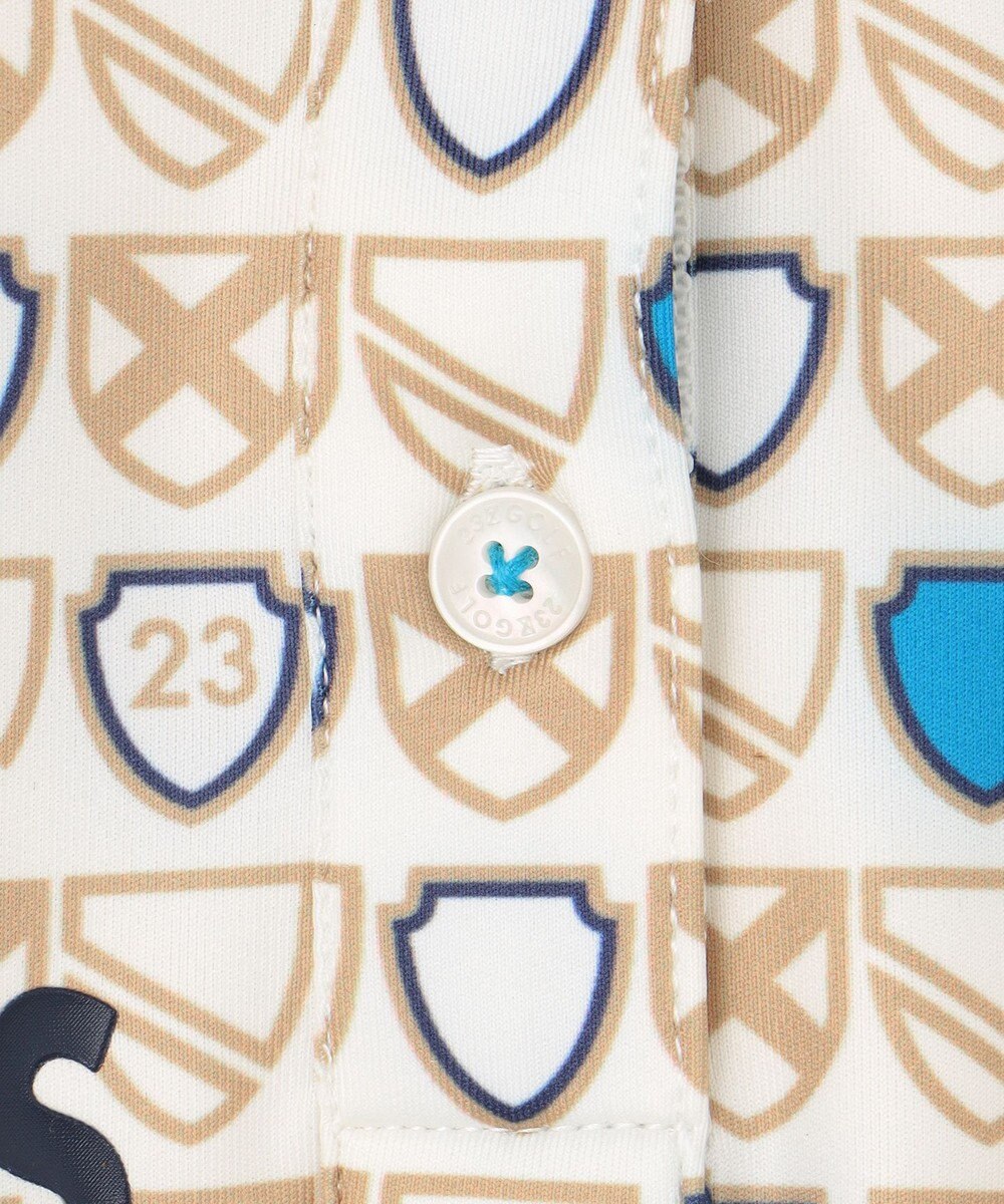 23区GOLF 【WOMEN】【UVカット】エンブレム柄ポロシャツ 