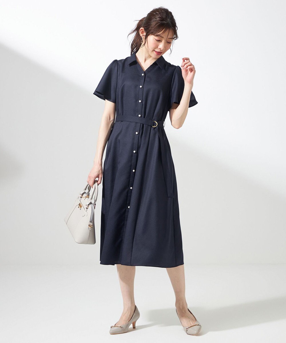 ANY SIS 【接触冷感・UVカット・速乾】スムージーポリエステル シャツワンピース 