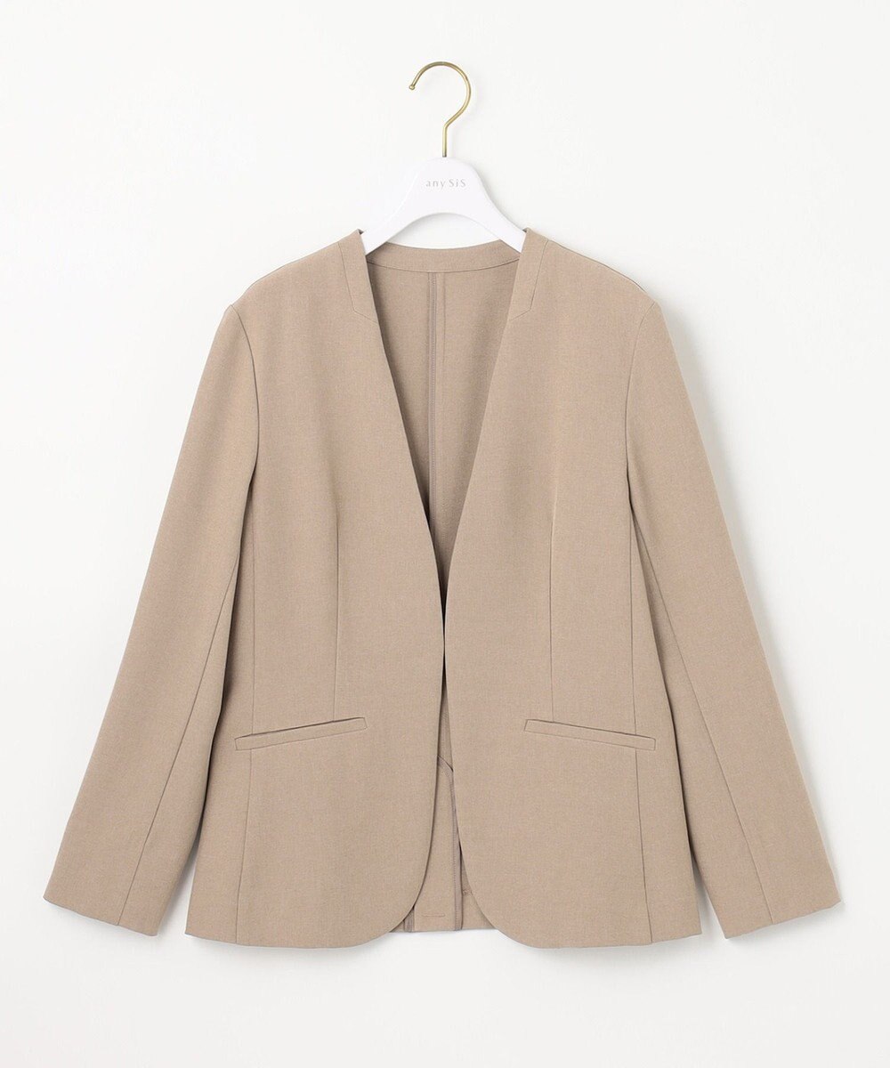 ANY SIS 【セットアップ可】リネンライクポリエステル ジャケット 
