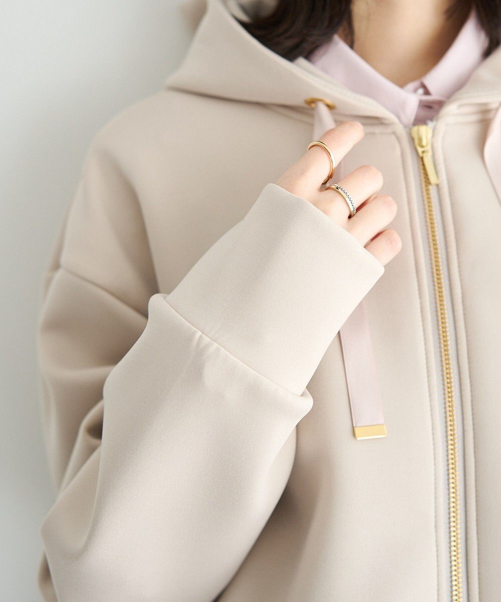 YECCA VECCA バックプリーツZIPフーディー 