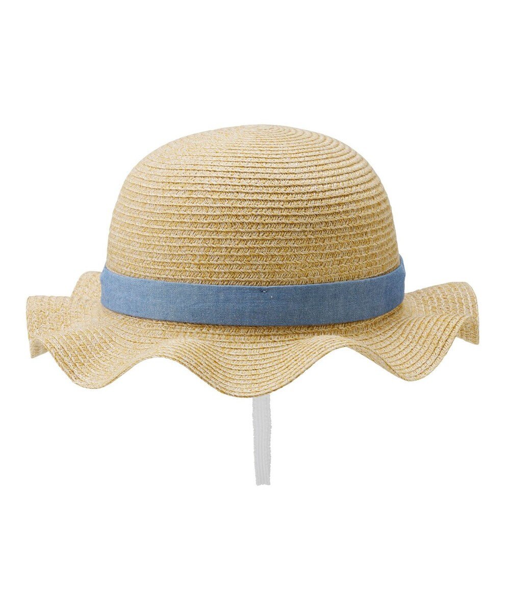 MIKI HOUSE HOT BISCUITS 【48-54cm】 麦わら風 リボン付きハット 