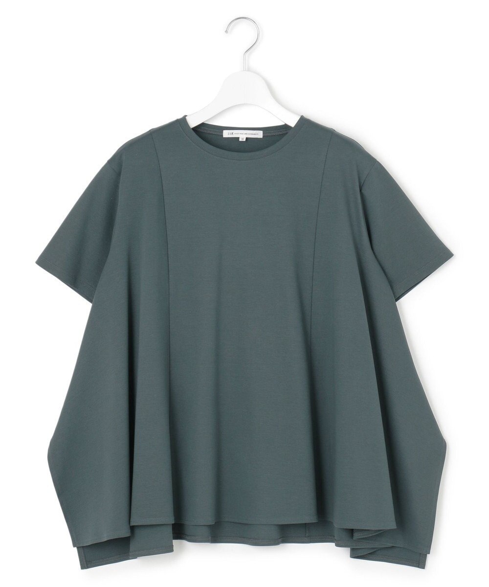 23区 L 【GLOW6月号掲載/汗じみ防止】スムースデザイン フレア  Tシャツ 