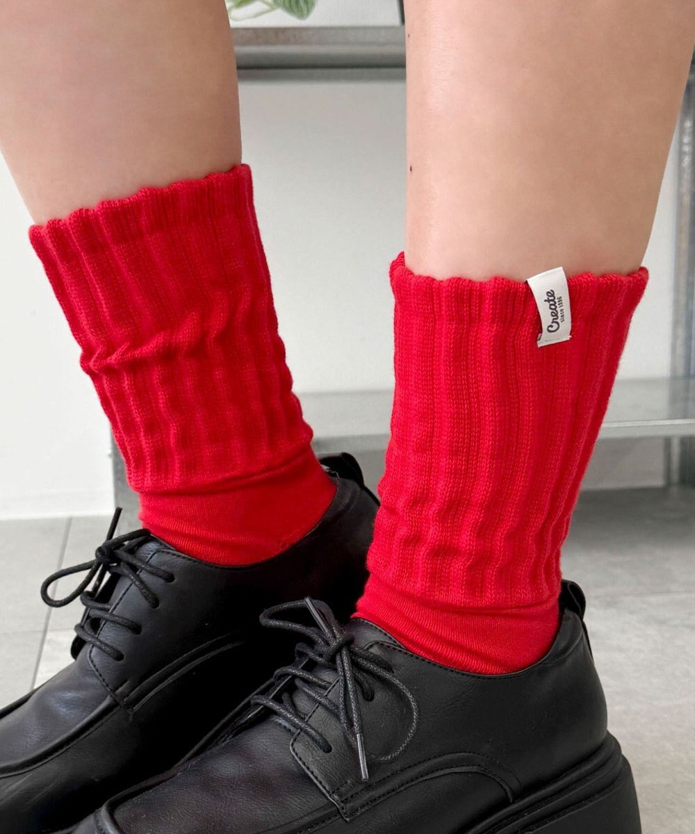 WEGO タグデザインボリュームリブソックス 