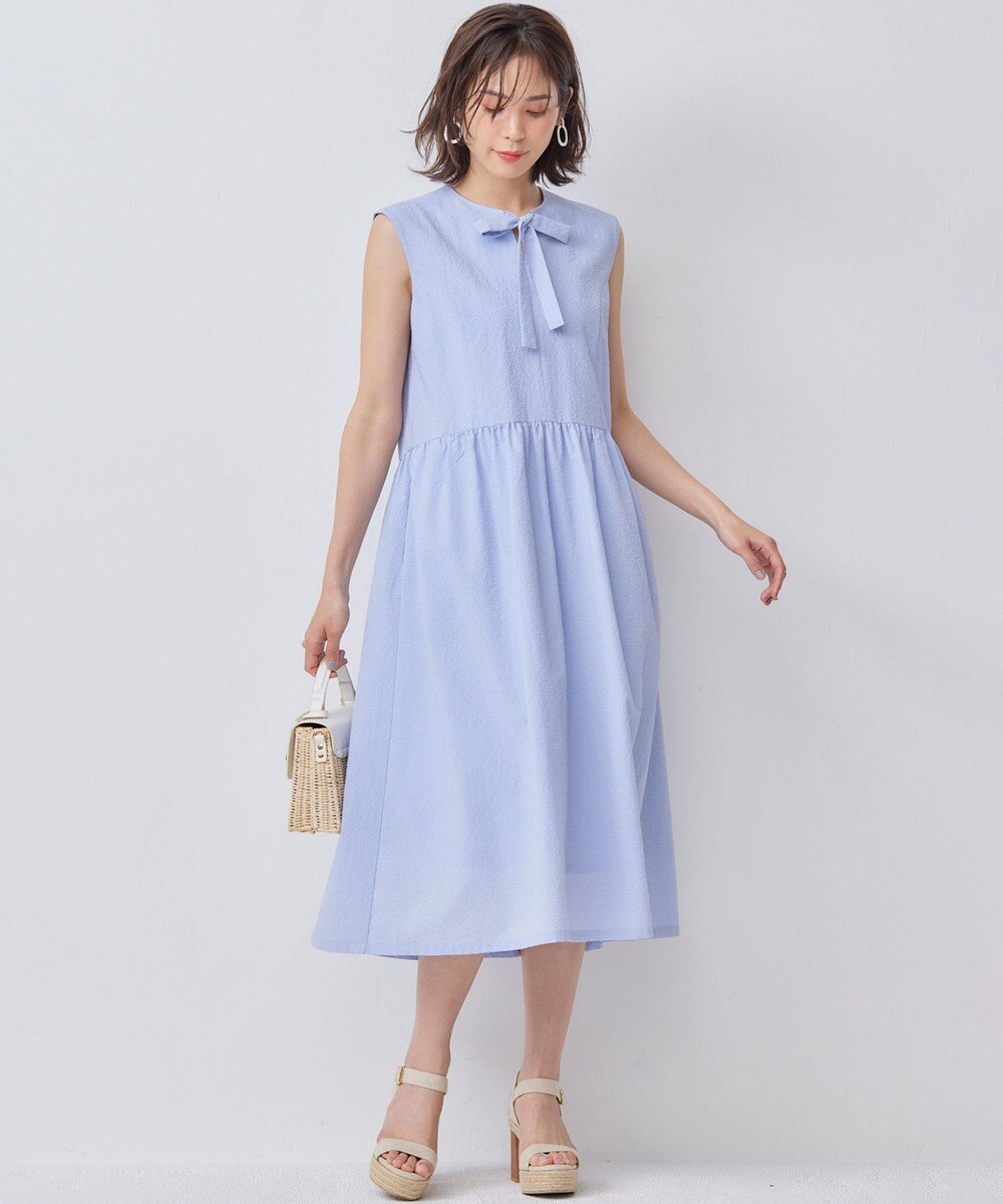 組曲 サッカーストレッチ ボウタイワンピース 