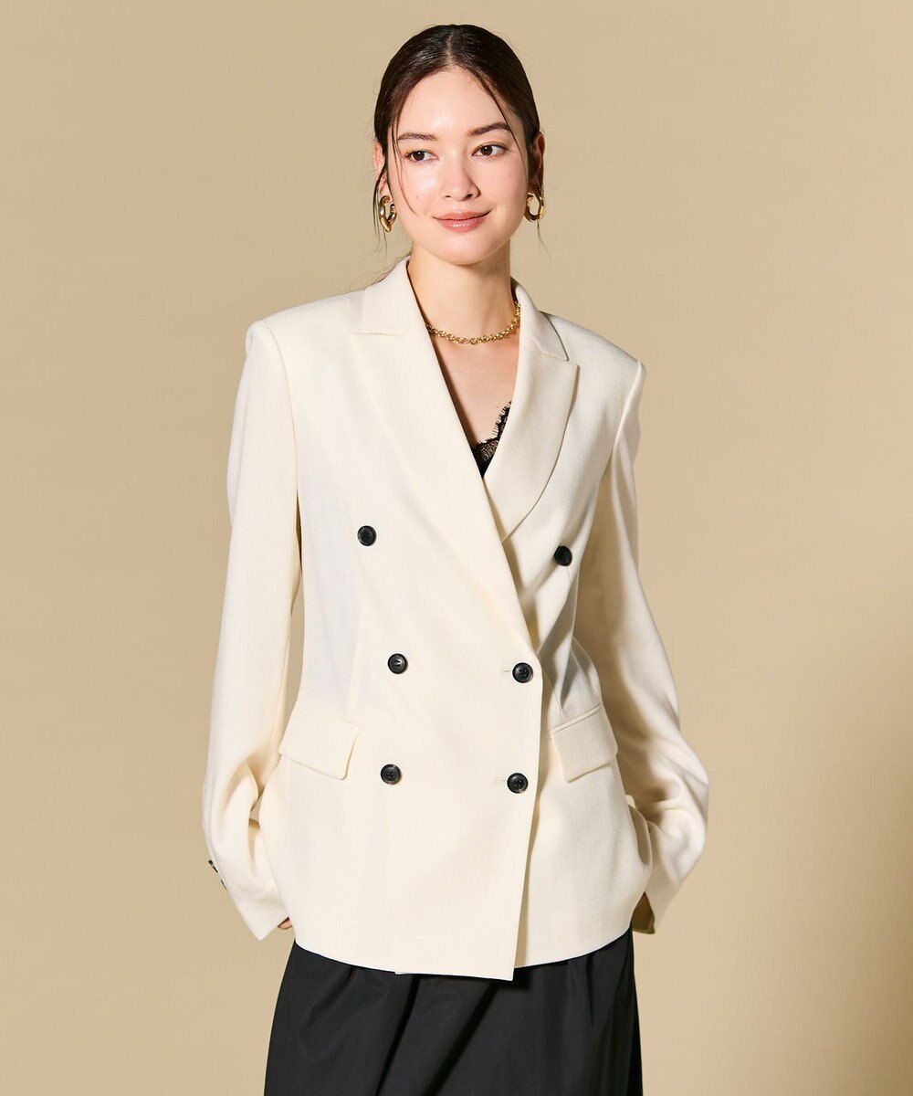 BEIGE， CAROLE / リネンライク ダブルジャケット 