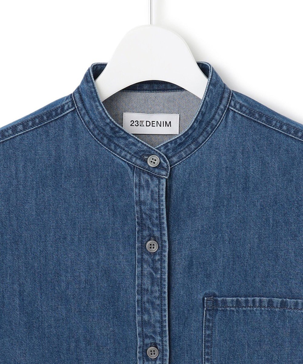 23区 【洗える】23区DENIM ライトダンガリー シャツ ワンピース 