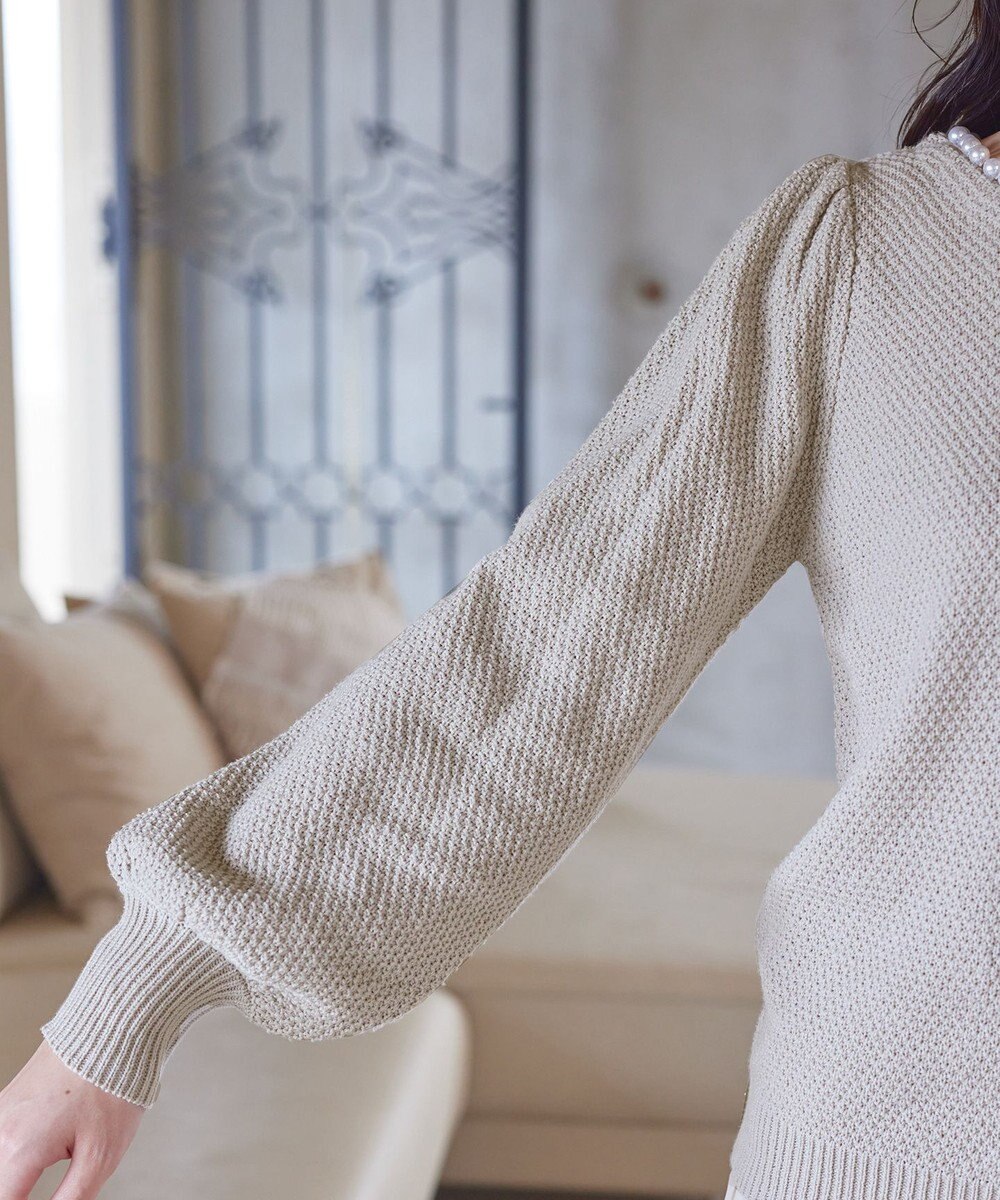 Tiaclasse 【洗える】衿パールニットトップス 