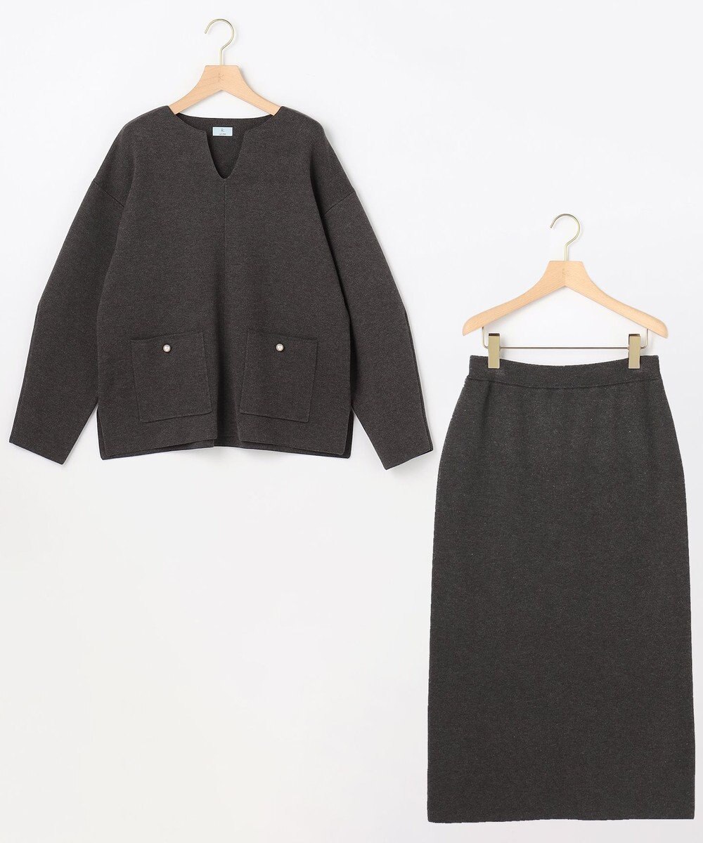 組曲 S 【加藤ローサさん着用】スムースストレッチニットアップ 