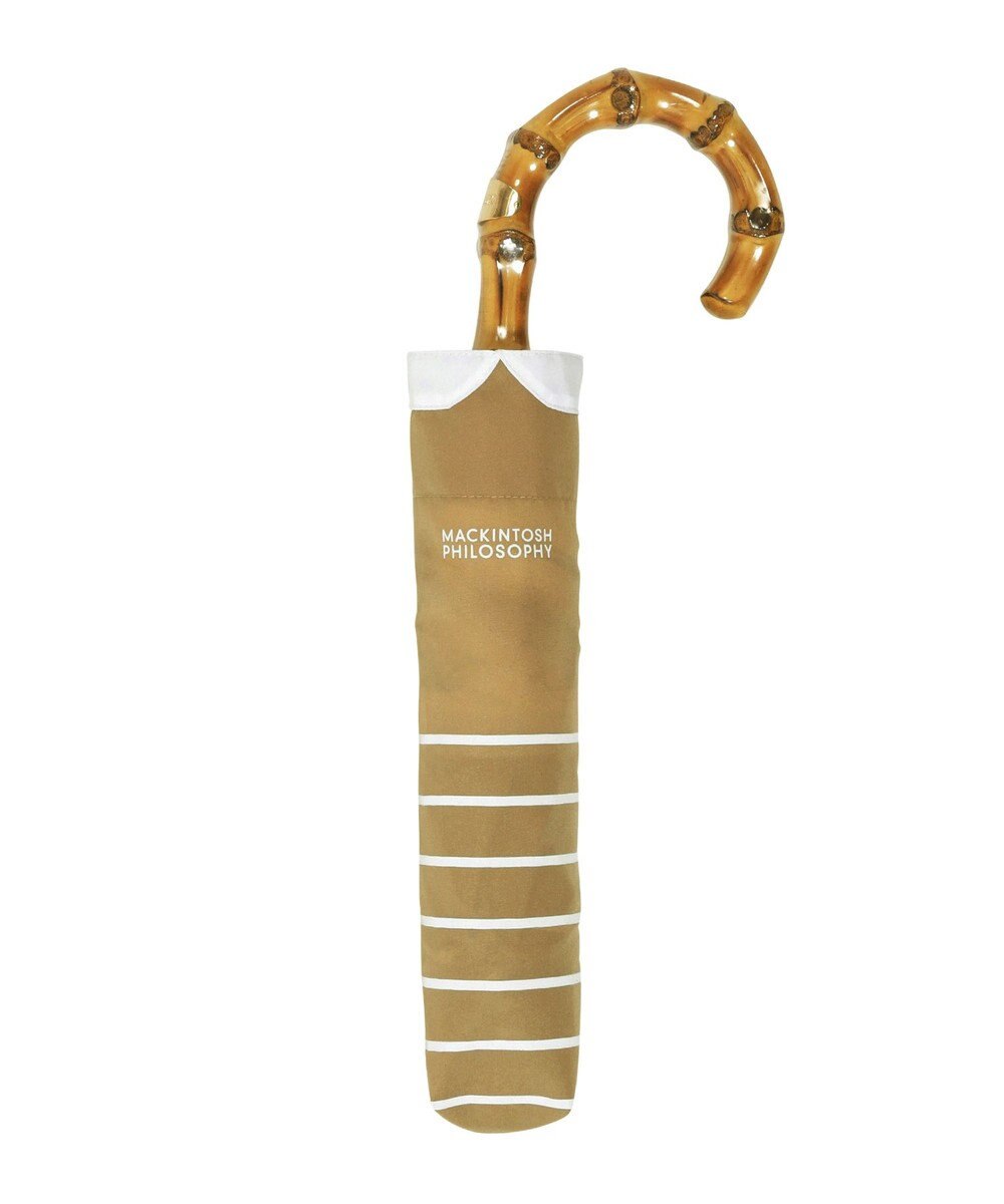 MOONBAT MACKINTOSH PHILOSOPHY(マッキントッシュ フィロソフィー) Cleric collar ボーダー 竹手元 雨傘 折りたたみ傘 