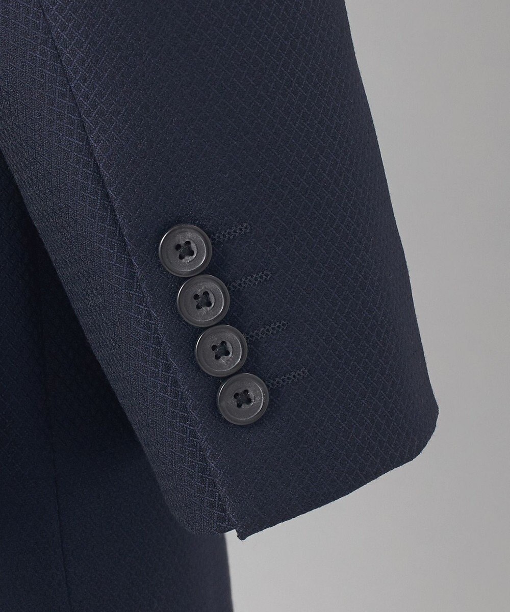 GOTAIRIKU 【御幸毛織】ドライスピナーツイルストレッチスーツ_ネイビー格子 