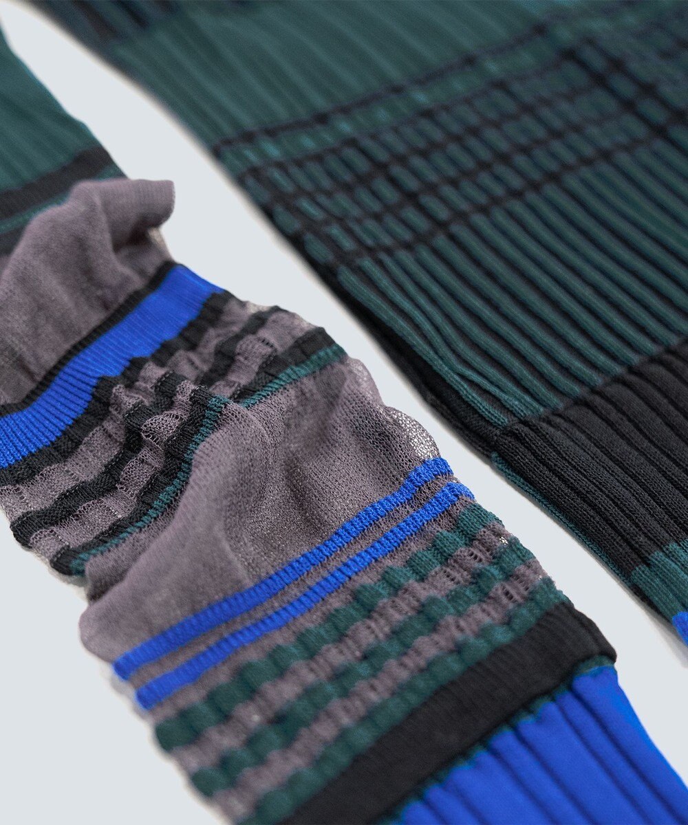 COQ CONCORD カラーブロックリブニット 