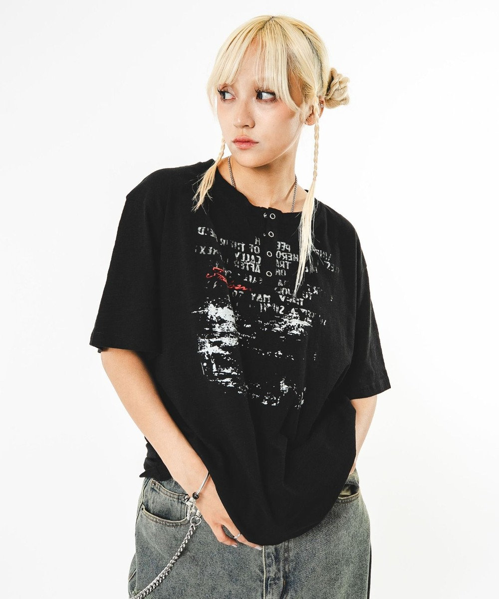 WEGO 【ユニセックス着用ITEM】アイレットスラブヘンリーネックT（SS） 