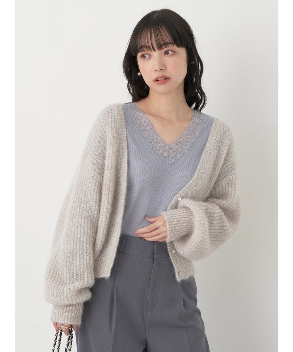 earth music&ecology レースＶネックテレコインナー 