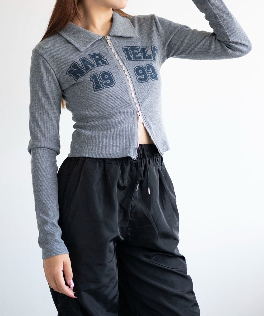 WEGO WジップナンバリングロゴロンT 