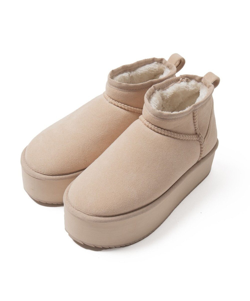 WEGO 【暖かい】厚底ショートFムートンブーツ 